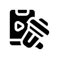 mobile marketing glyph icon. Strong and solid icon for websites, mobile interfaces, presentations, and visual branding. High quality and easy to edit. vector