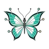 Abstract Butterfly Icon with Modern and Innovative Digital Wing Design vector