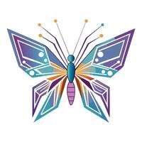 Sleek and Modern Butterfly Icon with Futuristic Digital Wing Design vector