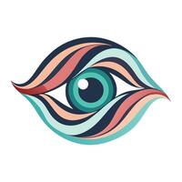 Modern Eye Icon with Unique and Creative Wave Design vector