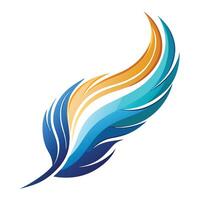 Sleek and Modern Feather Icon with Futuristic Wave Design vector