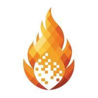 Modern Fire Icon with Unique and Creative Pixel Design vector
