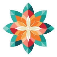 Modern Flower Icon with Unique and Creative Geometric Design vector