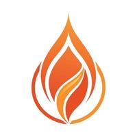 Modern Flame Icon with Unique and Creative Droplet Design vector