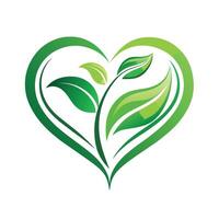 Modern Heart Icon with Unique and Creative Leaf Design vector