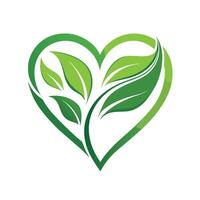 Abstract Heart Icon with Modern and Innovative Leaf Design vector