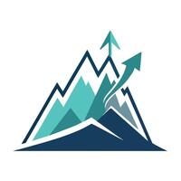 Modern Mountain Icon with Unique and Creative Arrow Design vector