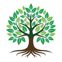 Abstract Tree Icon with Modern and Innovative Root Design vector