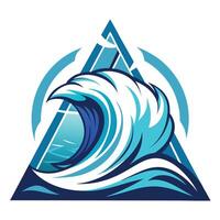 Modern Wave Icon with Unique and Creative Triangle Design vector