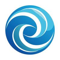 Stylized Wave Icon with Circle and Modern Design Elements vector