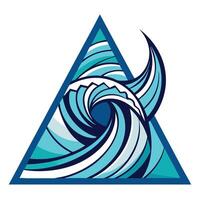 Abstract Wave Icon with Modern and Innovative Triangle Design vector