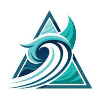 Stylized Wave Icon with Triangle and Modern Design Elements vector