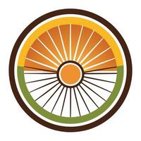 Abstract Bicycle Wheel Icon with Modern and Innovative Sun Design vector