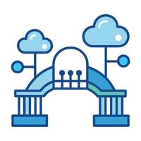 Sleek and Modern Bridge Icon with Futuristic Cloud Design vector