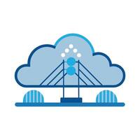 Abstract Bridge Icon with Modern and Innovative Cloud Design vector
