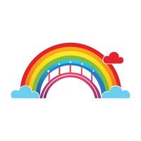 Sleek and Modern Bridge Icon with Futuristic Rainbow Design vector