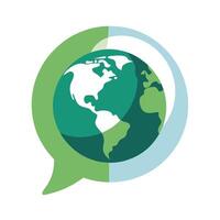Abstract Bubble Icon with Modern and Innovative Globe Design vector