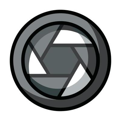 Modern Camera Lens Icon with Unique Creative Design