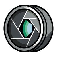 Simplified Camera Lens Icon with Modern Design Elements vector