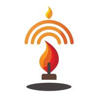 Abstract Candle Icon with Modern and Innovative Wi-Fi Signal Design vector