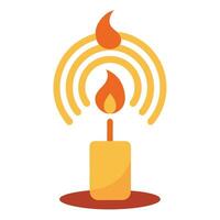 Sleek and Modern Candle Icon with Futuristic Wi-Fi Signal Design vector
