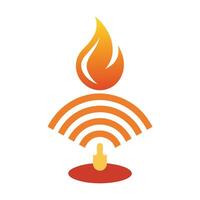 Modern Candle Icon with Unique and Creative Wi-Fi Signal Design vector