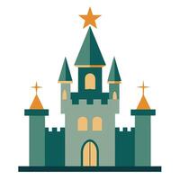 Sleek and Modern Castle Icon with Futuristic Star Design vector