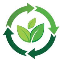 Sleek and Modern Circular Arrows Icon with Futuristic Leaf Design vector