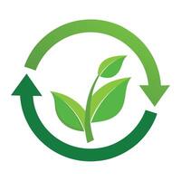 Abstract Circular Arrows Icon with Modern and Innovative Leaf Design vector