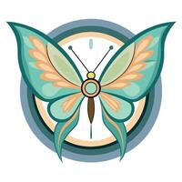 Modern Clock Icon with Unique and Creative Butterfly Wing Design vector
