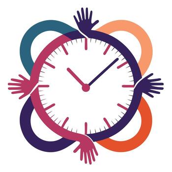 Sleek and Modern Clock Icon with Futuristic Infinity Loop Design vector