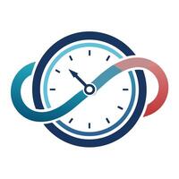 Abstract Clock Icon with Modern and Innovative Infinity Loop Design vector
