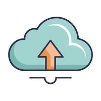 Simple Cloud Storage Icon Modern Design Elements vector