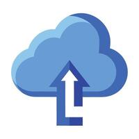 Sleek and Modern Cloud Icon with Futuristic Upload Arrow Design vector