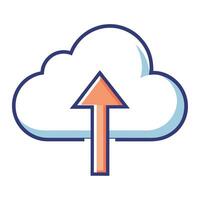 Abstract Cloud Icon with Modern and Innovative Upload Arrow Design vector