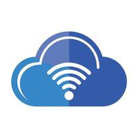 Abstract Cloud Icon with Modern and Innovative Wi-Fi Signal Design vector