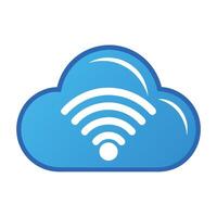 Sleek and Modern Cloud Icon with Futuristic Wi-Fi Signal Design vector