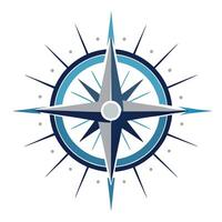 Modern Compass Icon with Unique and Creative Light Ray Design vector