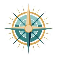 Sleek and Modern Compass Icon with Futuristic Light Ray Design vector