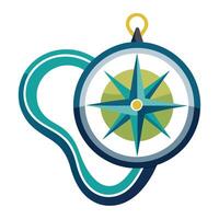 Modern Compass Icon with Unique and Creative Path Design vector