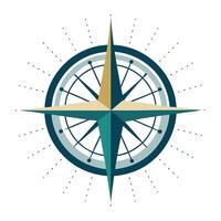 Abstract Compass Icon with Modern and Innovative Light Ray Design vector