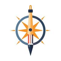 Abstract Compass Icon with Modern and Innovative Pencil Design vector
