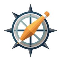 Stylized Compass Icon with Pencil and Modern Design Elements vector