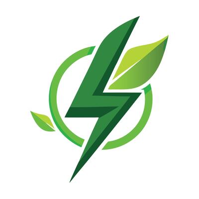 Abstract Energy Bolt Icon with Modern and Innovative Leaf Design