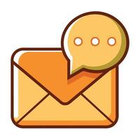 Modern Envelope Icon with Unique and Creative Chat Bubble Design vector