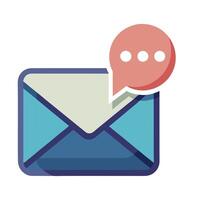 Abstract Envelope Icon with Modern and Innovative Chat Bubble Design vector
