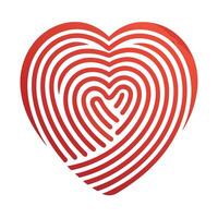 Modern Fingerprint Icon with Unique and Creative Heart Design vector