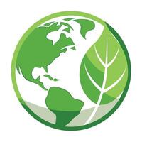 Abstract Globe Icon with Modern and Innovative Leaf Pattern Design vector