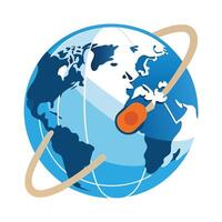 Abstract Globe Icon with Modern and Innovative Paperclip Design vector