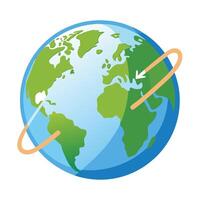 Sleek and Modern Globe Icon with Futuristic Paperclip Design vector